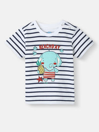 Nauti Nati Boys Printed Short Sleeves Pure Cotton T-shirt With Shorts
