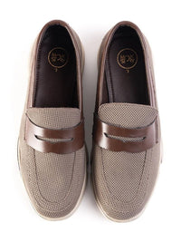 MONKSTORY Lelaki Comfort Mesh Slip-On Loafers Kulit