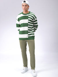 The Indian Garage Co Men Round Neck Long Sleeves Striped Pullover