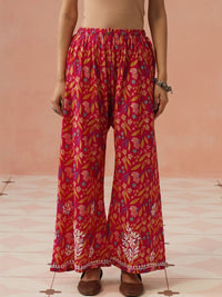 House of Chikankari Women Printed Regular Chikankari Kurta with Trousers