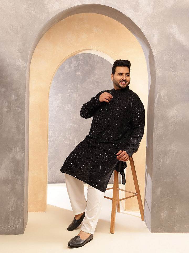 SOJANYA PLUS Lelaki Plus Size Sulam Kurta