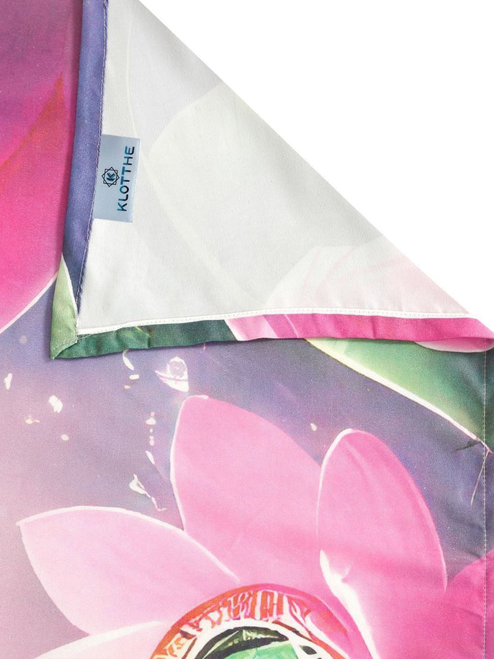 KLOTTHE Pink Animal Cartoon Flat 400 TC Double King 7D Bedsheet With 2 Pillow Cover