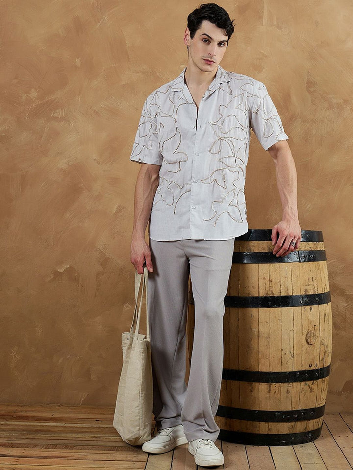 DENNISON Men Korean Loose Fit Four Way Lycra Trouser