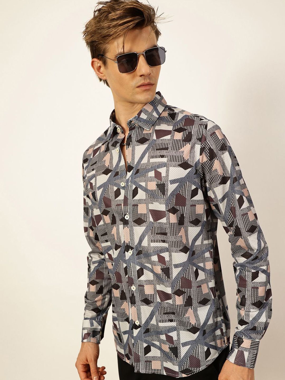 Thomas Scott Men Premium Slim Fit Opaque Printed Casual Shirt
