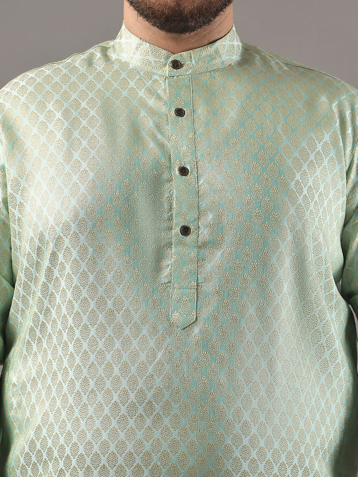 SOJANYA PLUS Plus Size Men Ethnic Motifs Woven Design Straight Kurta With Pyjamas