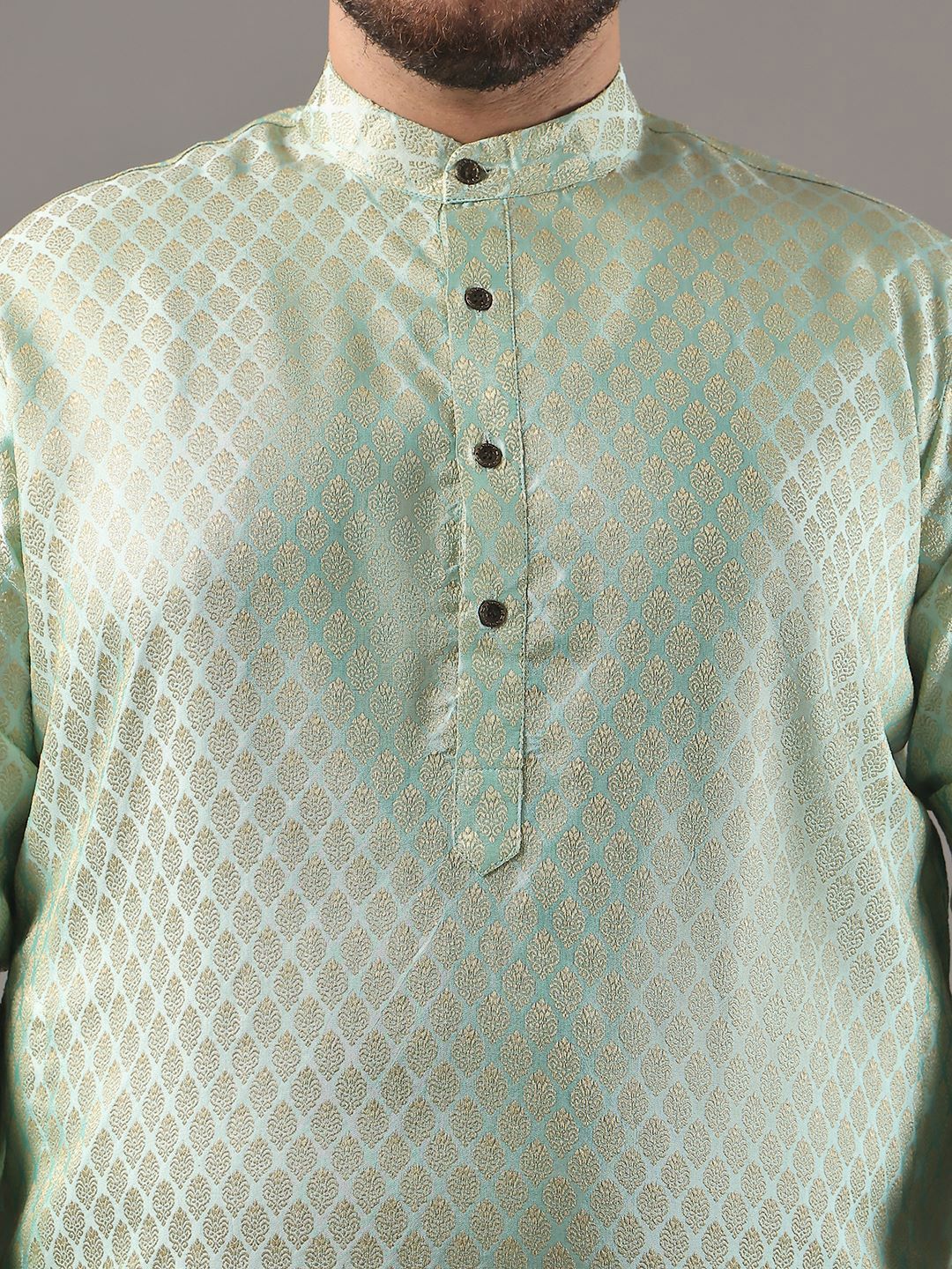 SOJANYA PLUS Plus Size Men Ethnic Motifs Woven Design Straight Kurta With Pyjamas