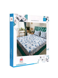 Myntra Elegant Homes Biru & Kelabu Floral Kapas Tulen 400 TC Set Cadar King 2.5m x 2.25m