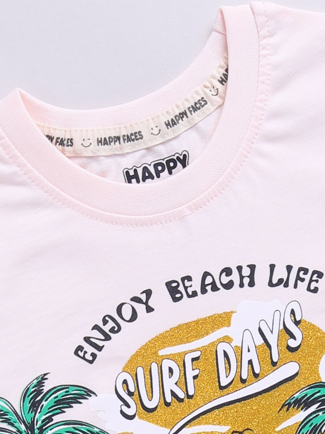 Happy Faces Boys Printed Tropical Pure Cotton T-shirt