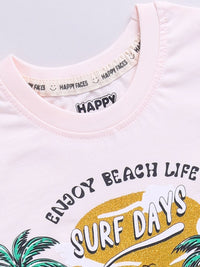 Happy Faces Boys Printed Tropical Pure Cotton T-shirt