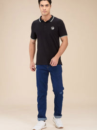Being Human Men Solid Polo Collar Cotton T-Shirt
