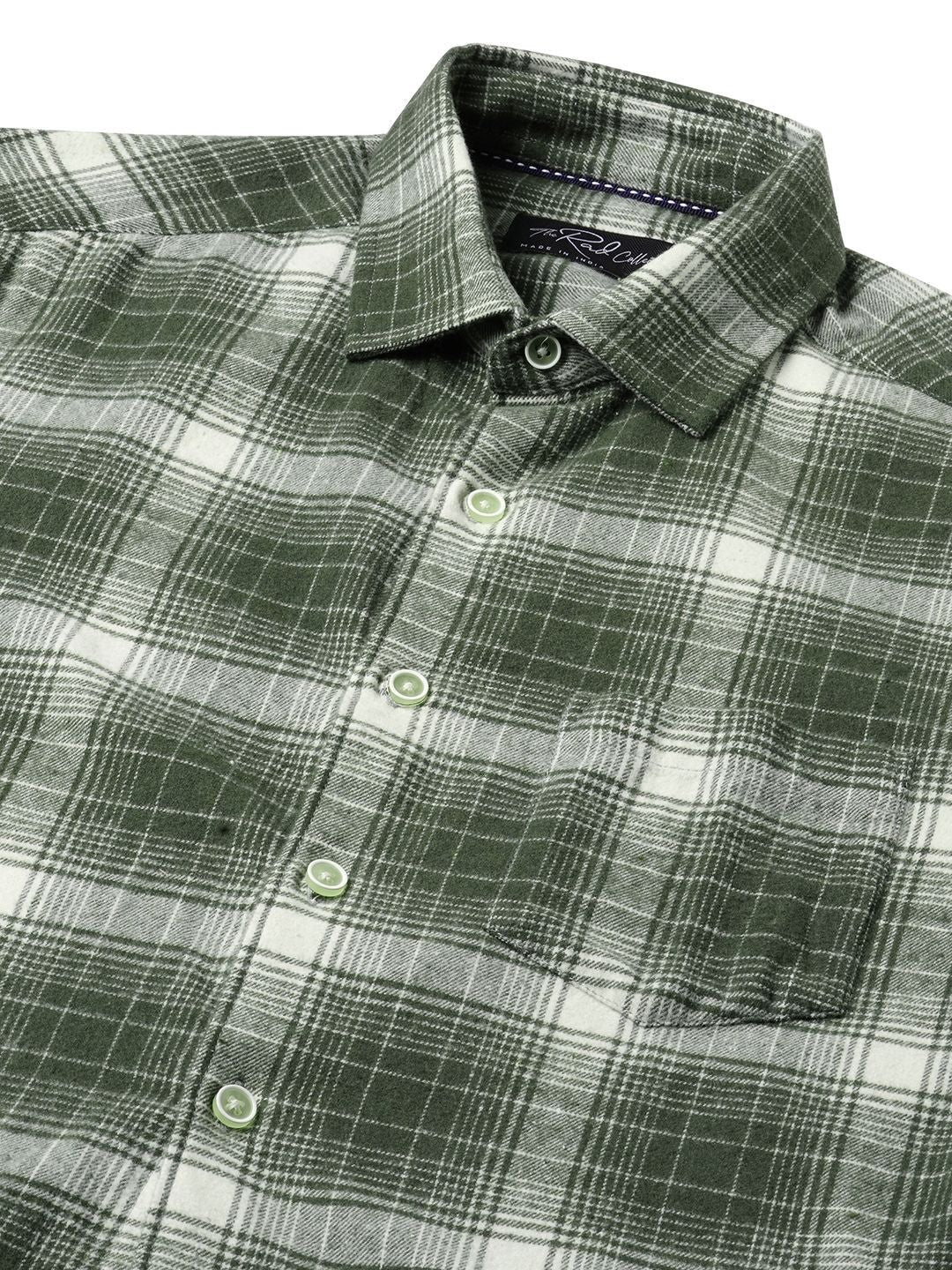 VASTRADO Men Classic Fit Spread Collar Tartan Checked Cotton Casual Shirt