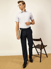 Thomas Scott Men Smart Spread Collar Gingham Checked Cotton Formal Shirt