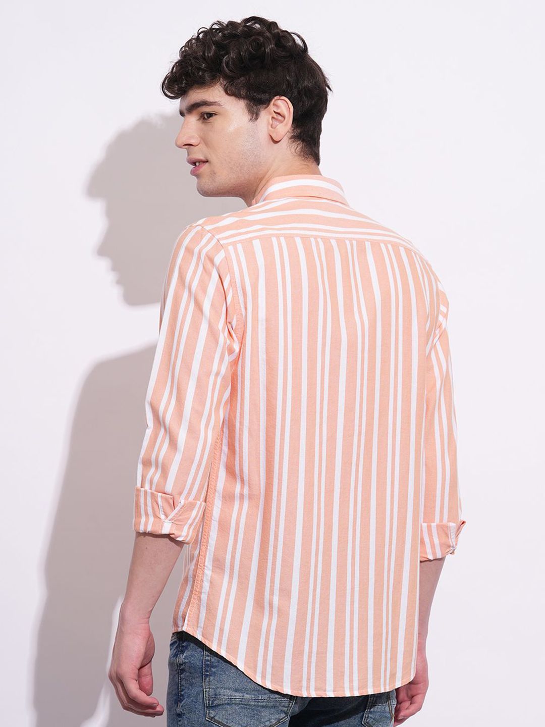 Being Human Men Classic Slim Fit Opaque Striped Casual Shirt