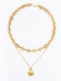 Kalung Minimal Cangkang Bersalut Emas PANASH