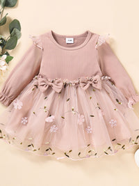 YK Girls Floral Fit & Flare Dress