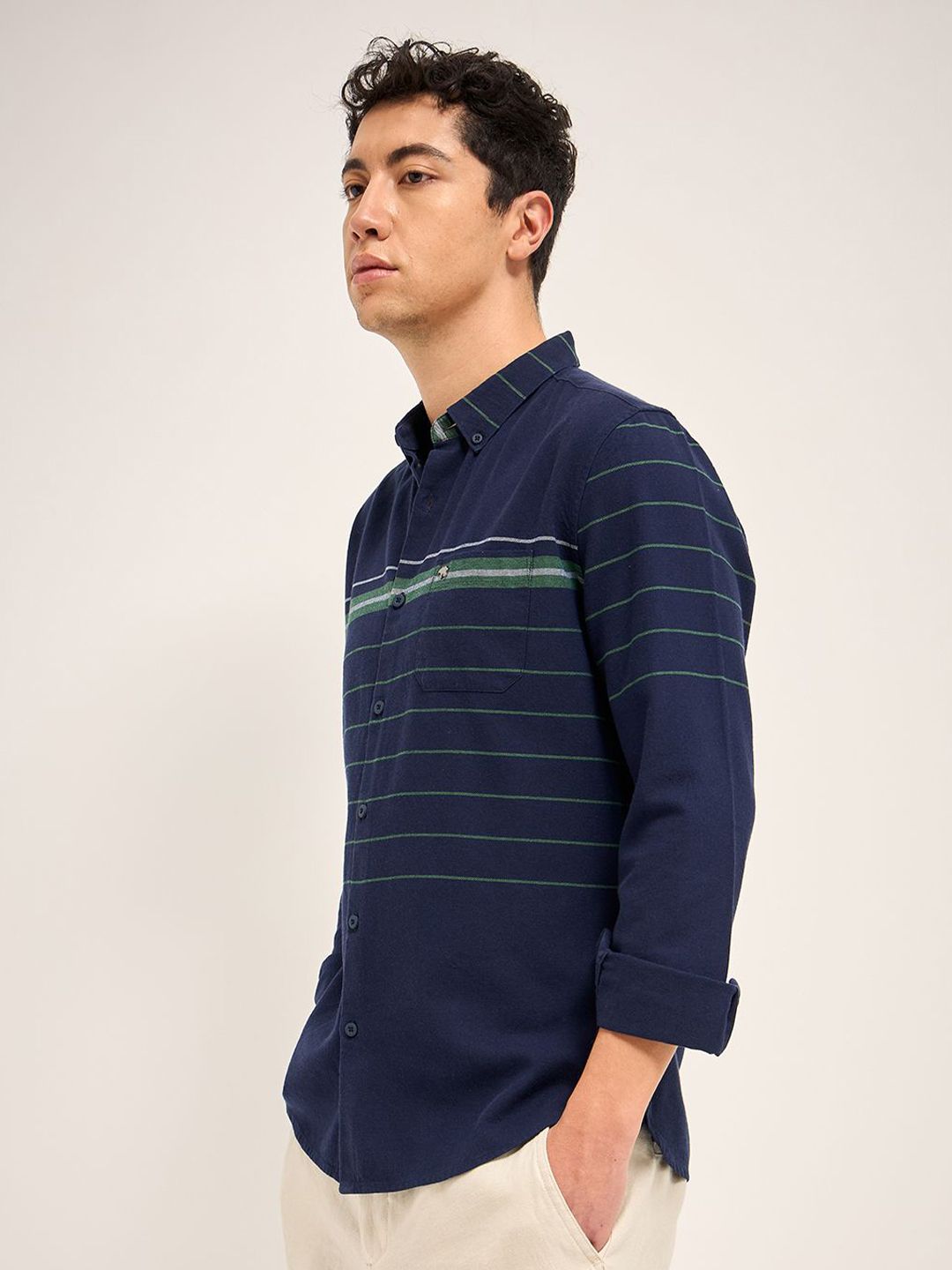 THE BEAR HOUSE Men Slim Fit Striped Casual Shirt