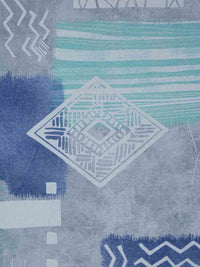 Myntra Elegant Homes Blue Geometric 400 TC King Bedsheet with 2 Pillow Covers