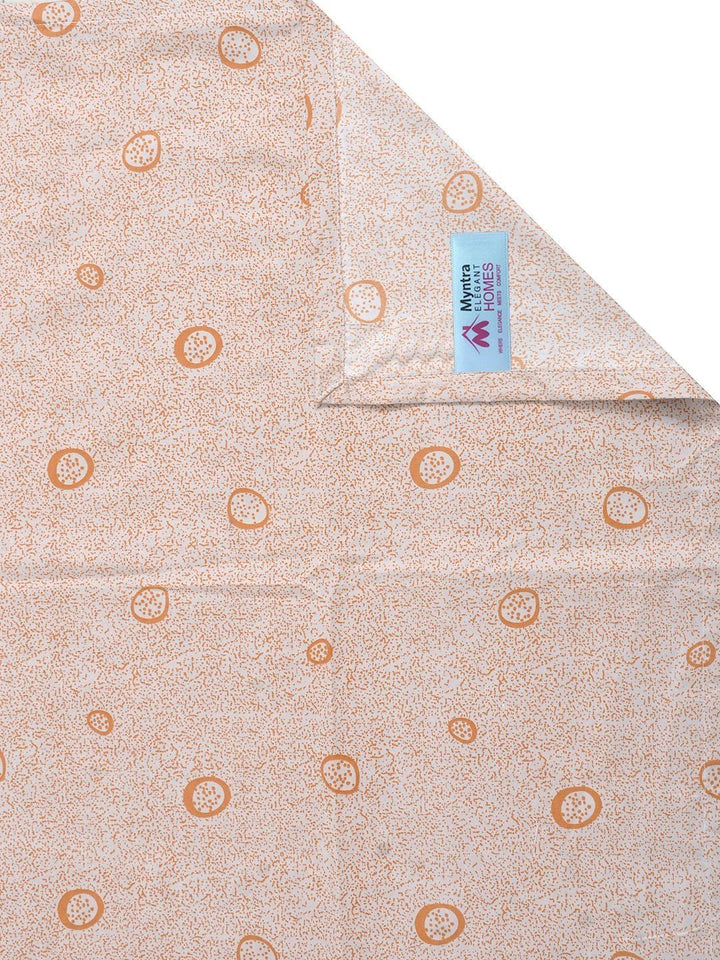 Myntra Elegant Homes Orange Geometric 300 TC Cadar Katil King dengan 2 Sarung Bantal