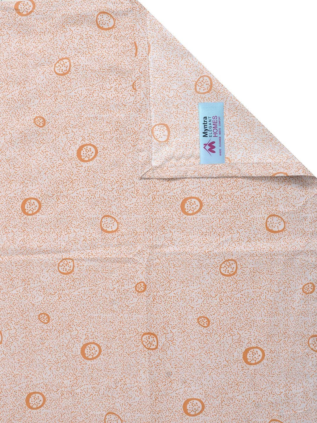 Myntra Elegant Homes Orange Geometric 300 TC Cadar Katil King dengan 2 Sarung Bantal