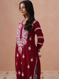 House of Chikankari Women Ethnic Motifs Embroidered Thread Work Kurta