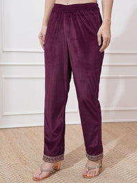 Vishudh Women Ethnic Motifs Embroidered Regular Kurta with Trousers & With Dupatta