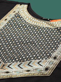 Indo Era Yoke Design Straight Pure Cotton Zari Kurta with Trousers & Dupatta
