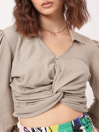 DressBerry Chic & Cheery Twisted Crop Top