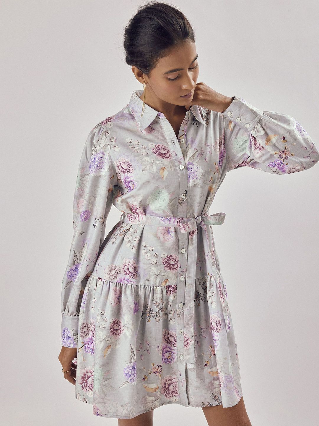 The Label Life Floral Print Shirt Dress