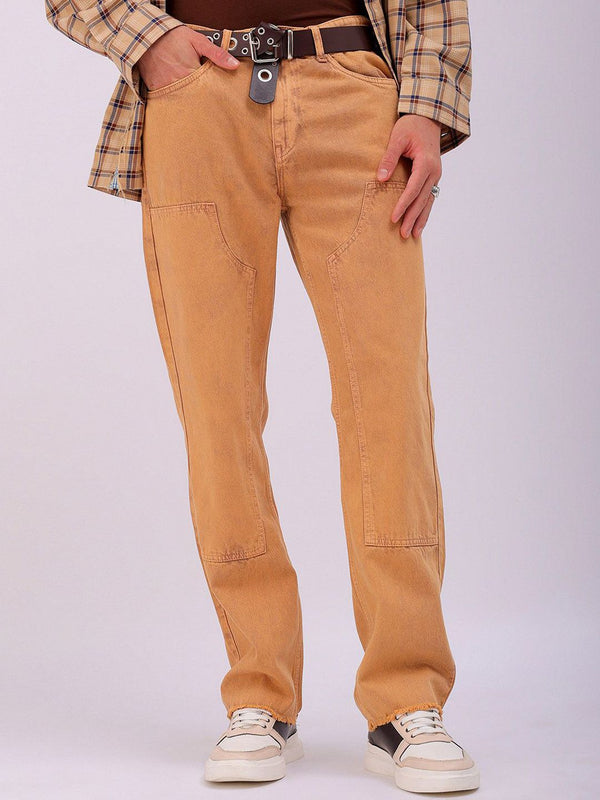 The Indian Garage Co Men Pure Cotton Relaxed Fit Low Distress Jeans