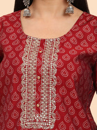 Mamicha Women Ethnic Motifs Printed Regular Pure Cotton Kurta with Palazzos & With Dupatta
