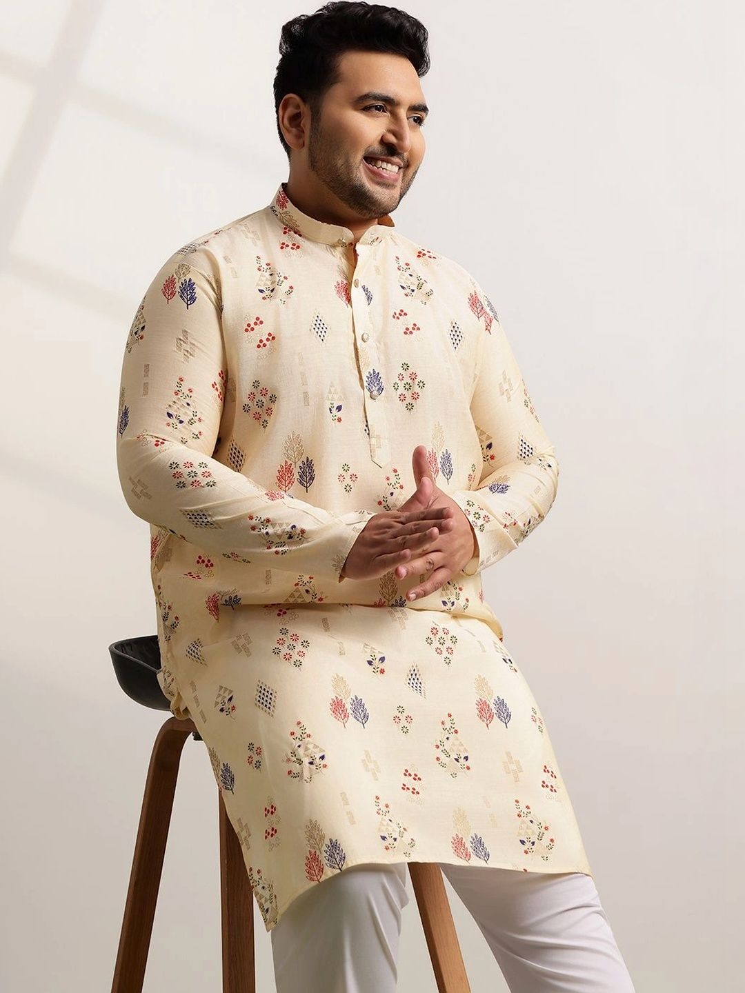 SOJANYA PLUS Men Ethnic Motifs Printed Regular Kurta with Pyjamas