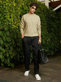 Campus Sutra Men Round Neck Pullover Sweaters