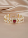 PANASH Women Brass Gold-Plated Charm Bracelet