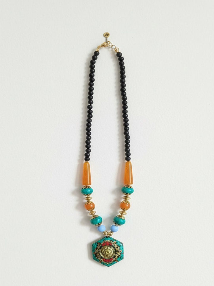 PANASH Gold-Plated Artificial Beaded Antique Necklace