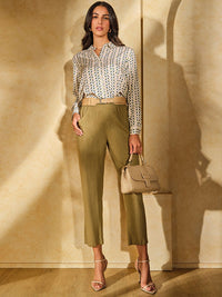 AND Women Printed Mandarin Collar Top