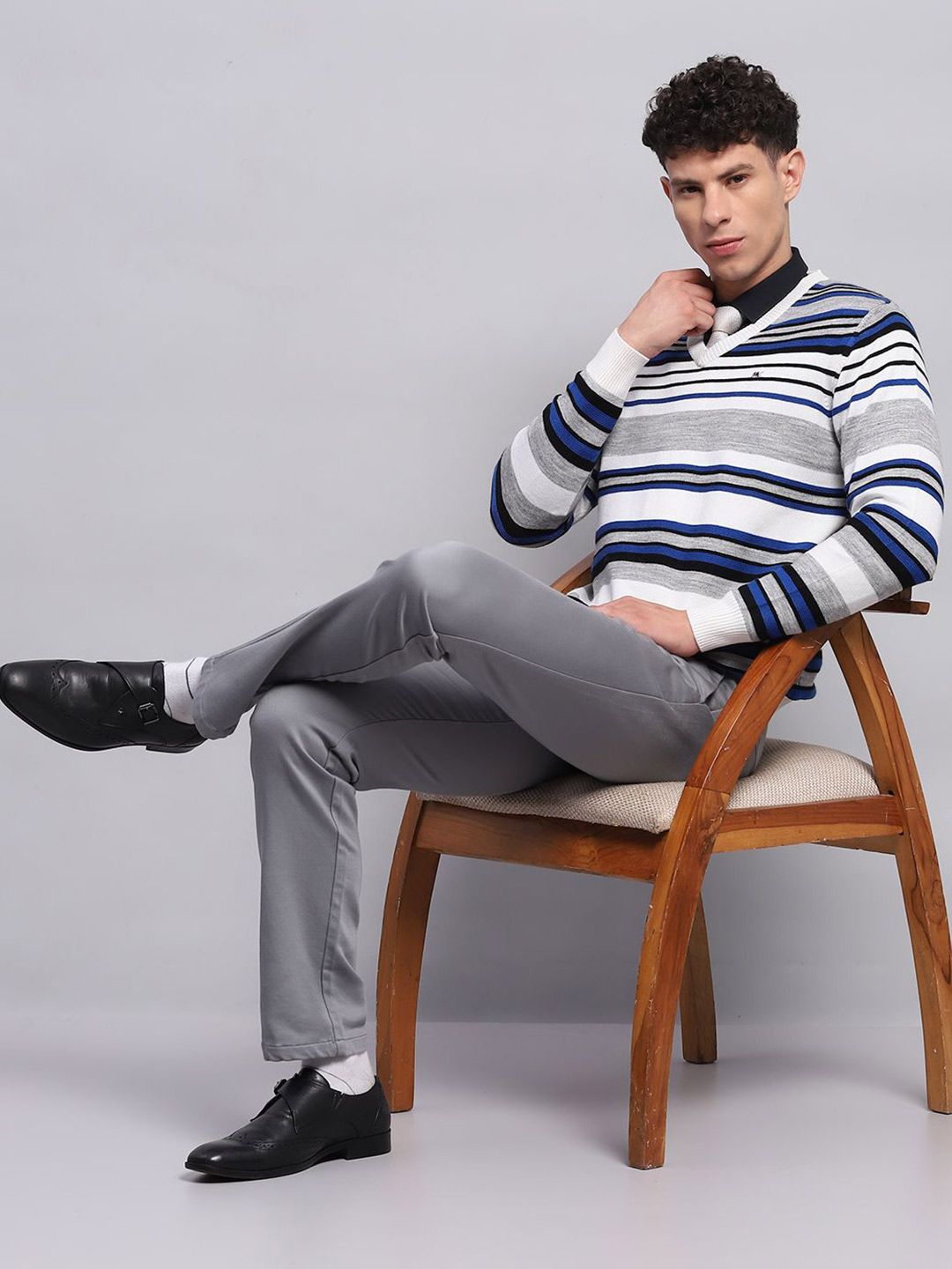 Monte Carlo Men Striped Woolen Pullover