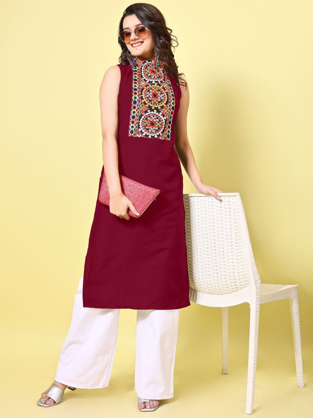 KALINI Women Ethnic Motifs Embroidered Patchwork Kurta