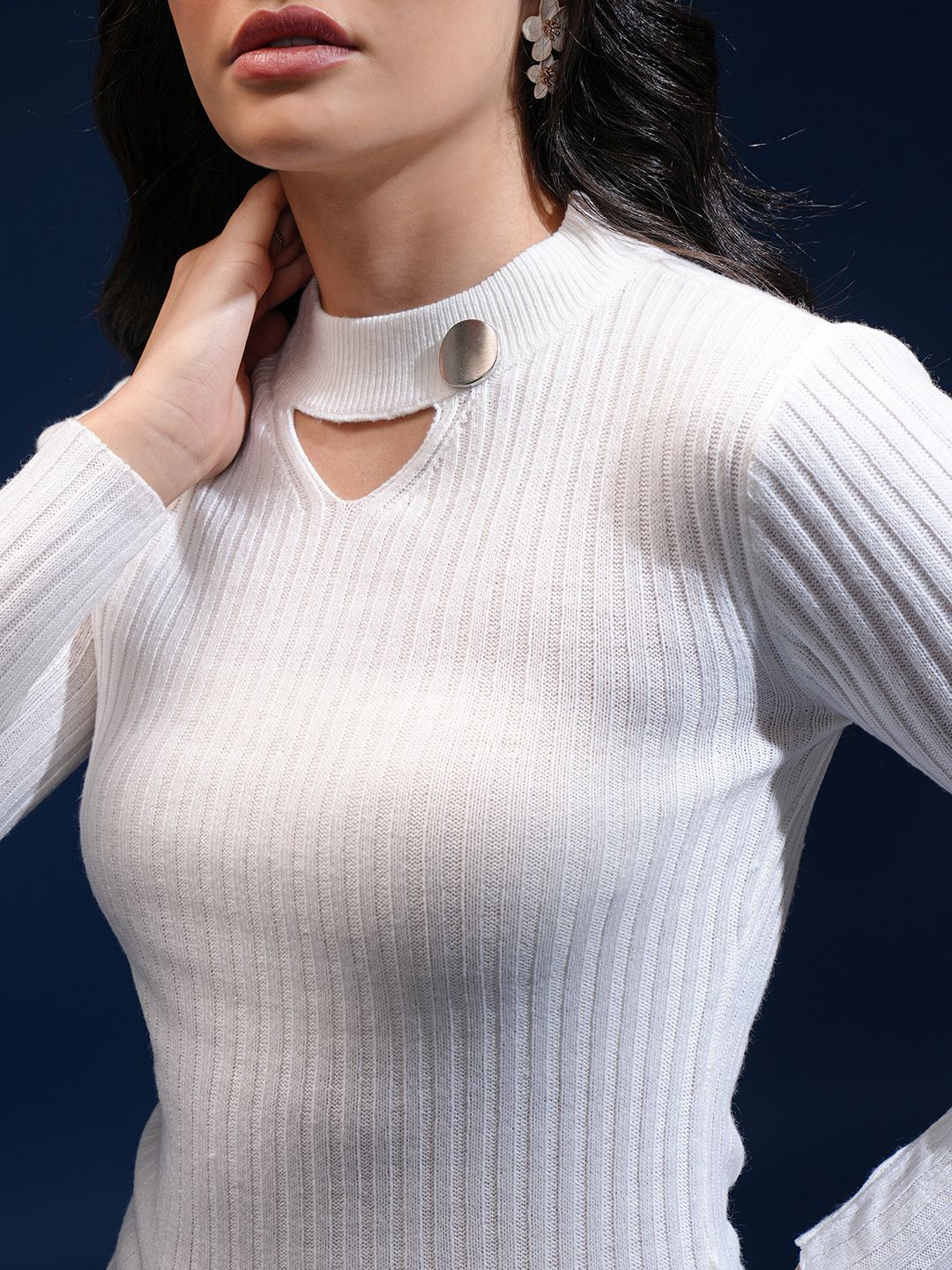 Tokyo Talkies Women Ribbed Pullover Sweaters