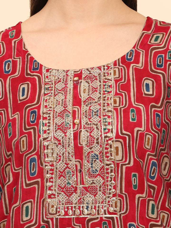 Mamicha Women Floral Printed Regular Pure Cotton Kurta with Palazzos & With Dupatta