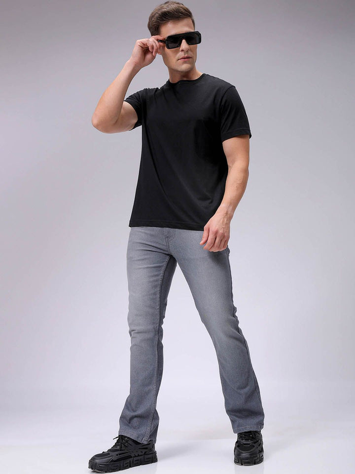 The Indian Garage Co Men Slim Fit Low Distress Light Fade Stretchable Jeans