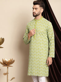Anouk Men Green Thread Work Kurta