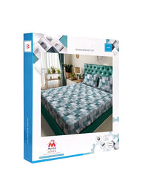 Myntra Elegant Homes Hijau Kapas Geometrik 400 TC Set Cadar King 2.50 m x 2.25 m