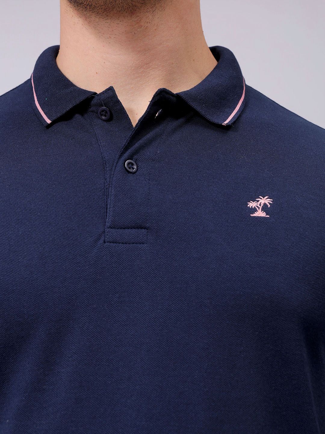 The Indian Garage Co Men Polo Collar Applique T-shirt