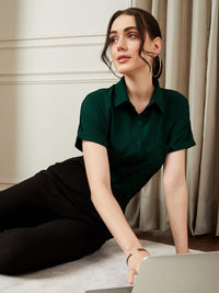 Berrylush Women Spread Collar Casual Shirt