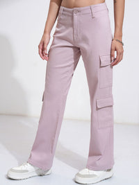 Tokyo Talkies Women Wide Leg Twill Cargo Trousers
