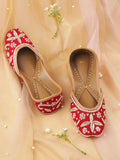 House of Pataudi Floral Embellished Mojaris