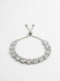 PANASH Women Brass American Diamond Silver-Plated Wraparound Bracelet