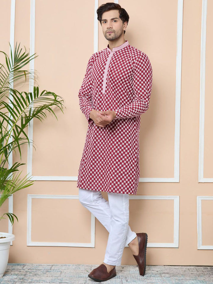 See Designs Men Ethnic Motifs Embroidered Regular Thread Work Kurta with Pyjamas