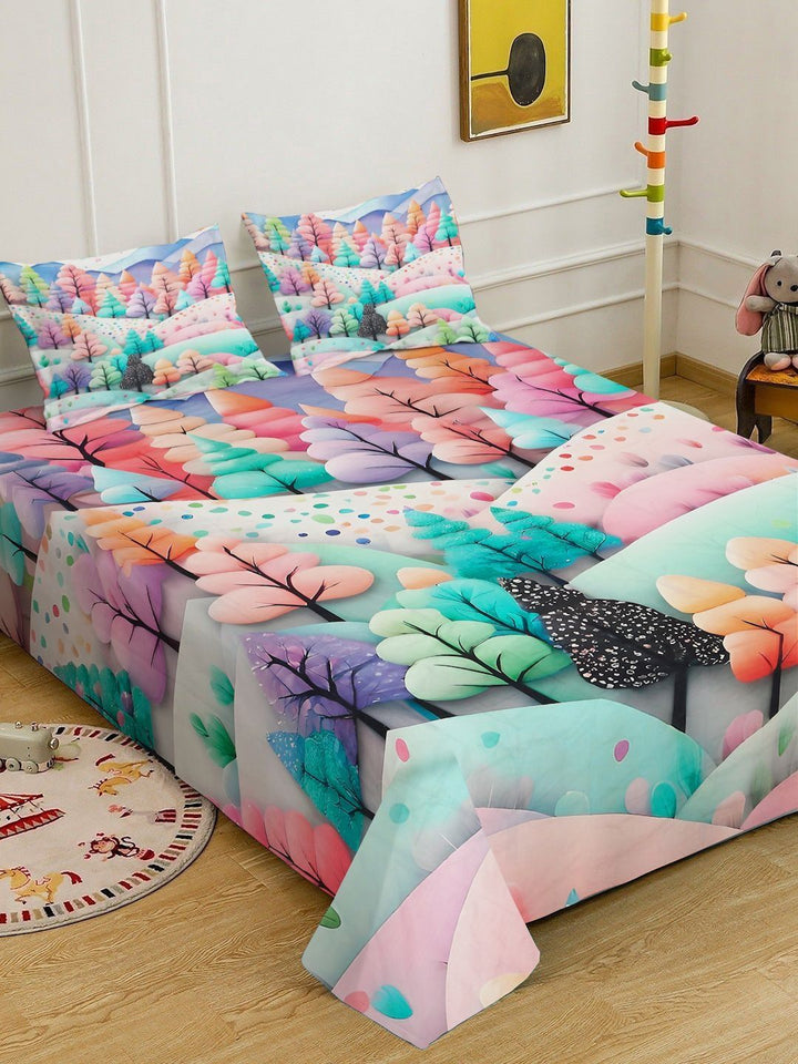Myntra Elegant Homes Printed Flat 400 TC King 7D Cadar Dengan 2 Sarung Bantal