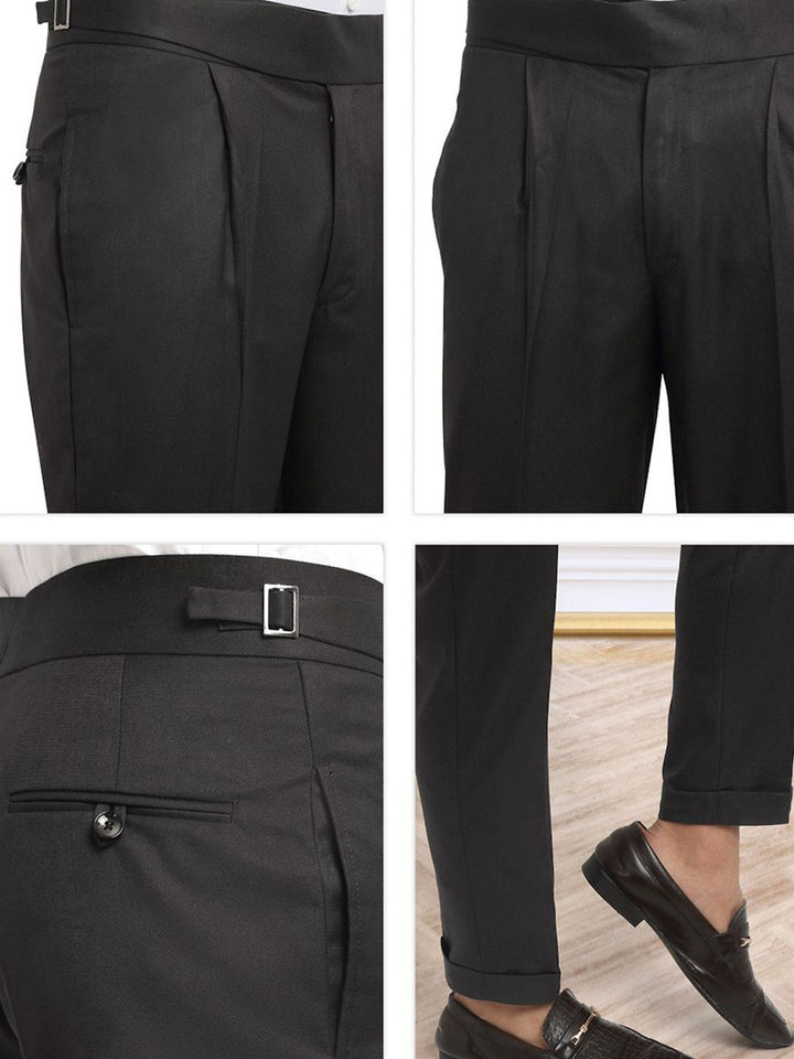 KLOTTHE Men Cotton Rich Solid Slim Fit Gurkha Trousers